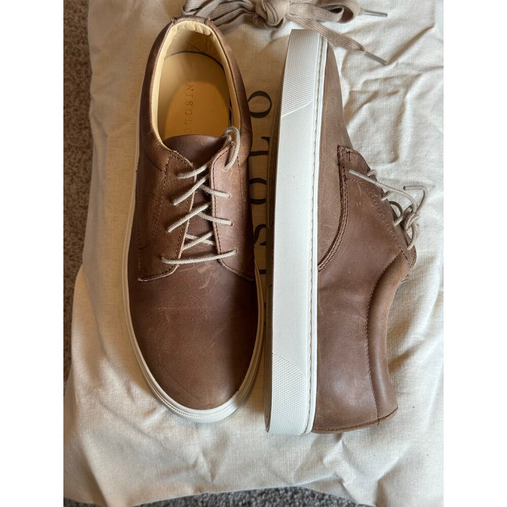 Nisolo Diego Low Top Leather Sneakers Men’s 8 Tobacco New In Box